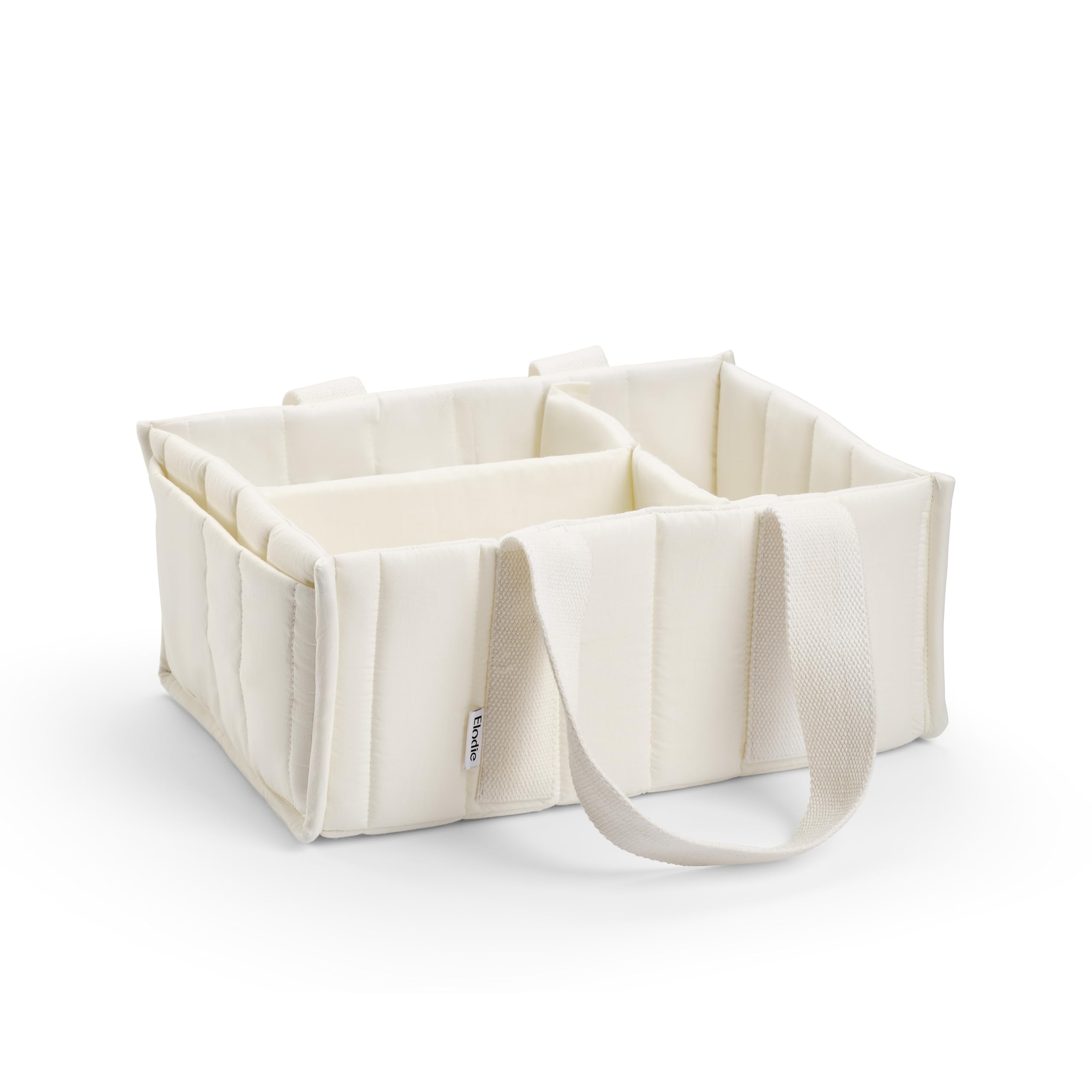Elodie Details Organizador de pañales para bebé de algodón, cesta cambiador portátil lavable a máquina, con separadores extraíbles, organizador para pañales, toallitas y accesorios – Creamy White