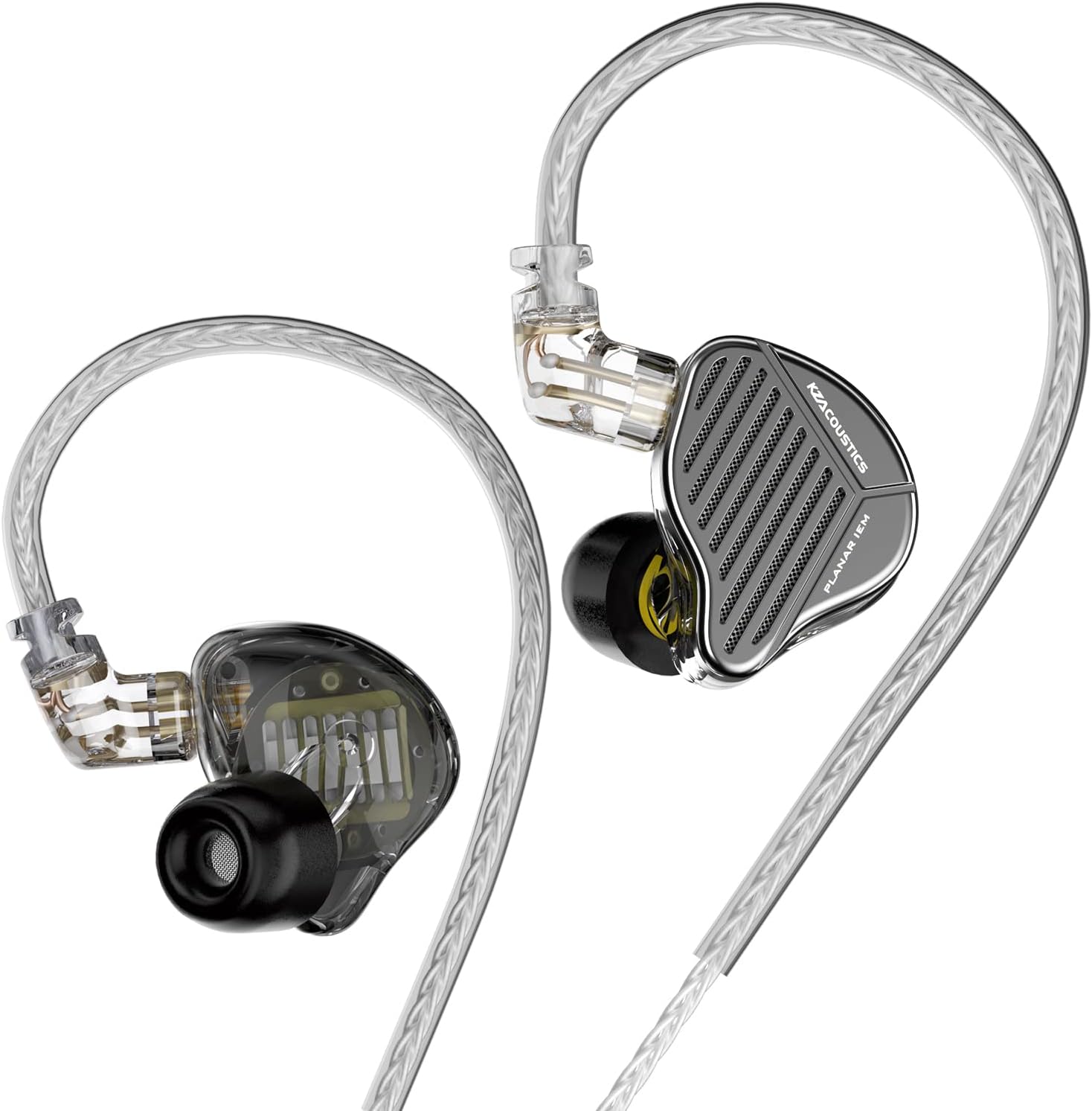 KZ PR1 Pro Planar IEM High Resolution Earphone Earbuds,Wired in-Ear Monitor Headphones/Headsets,HiFi in Ear Buds 4 Audiphile (Black, Without mic)