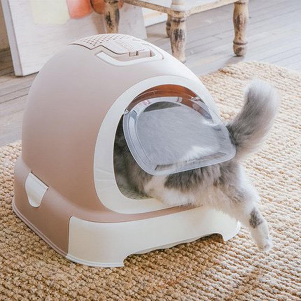 Caja de Arena para Gatos, arenero Cerrado, antisalpicaduras, Caja de Arena Cerrada para Gatos, Bandeja para Perros y Gatos, desodorización, Lavabo para Arena a Prueba de Salpicaduras