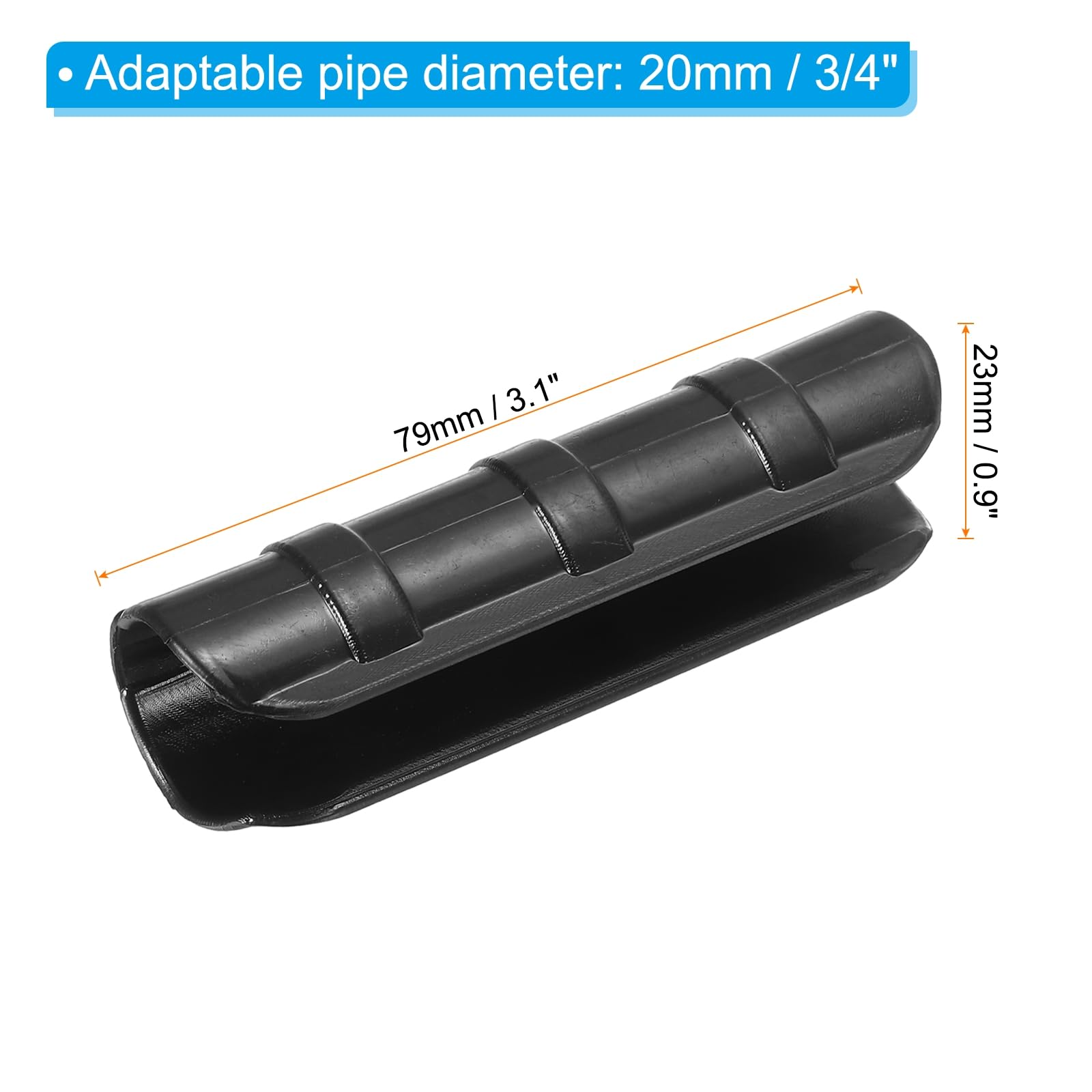 PATIKIL Greenhouse Clamp, 60 Pack Plastic Garden Buildings Tube Clips Hoop for 3/4" 20mm Pipe Greenhouse Film Frame Sunshade Net, Black - Image 2
