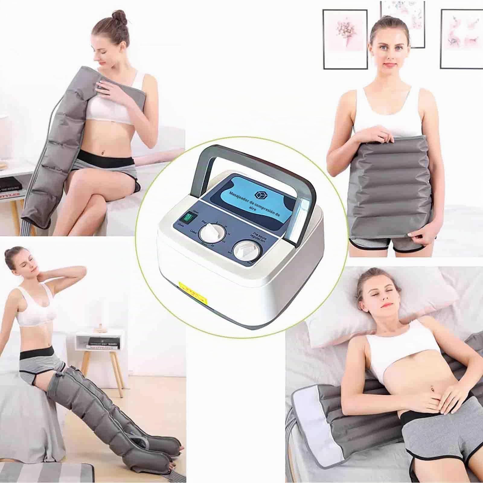 Botas Presoterapia Piernas Y Abdomen | Aparato Botas De Presoterapia para Casa Piernas Y Abdomen | Maquina De Presoterapia Profesional Cuerpo Completo Masajeador Pierna 6 Camaras