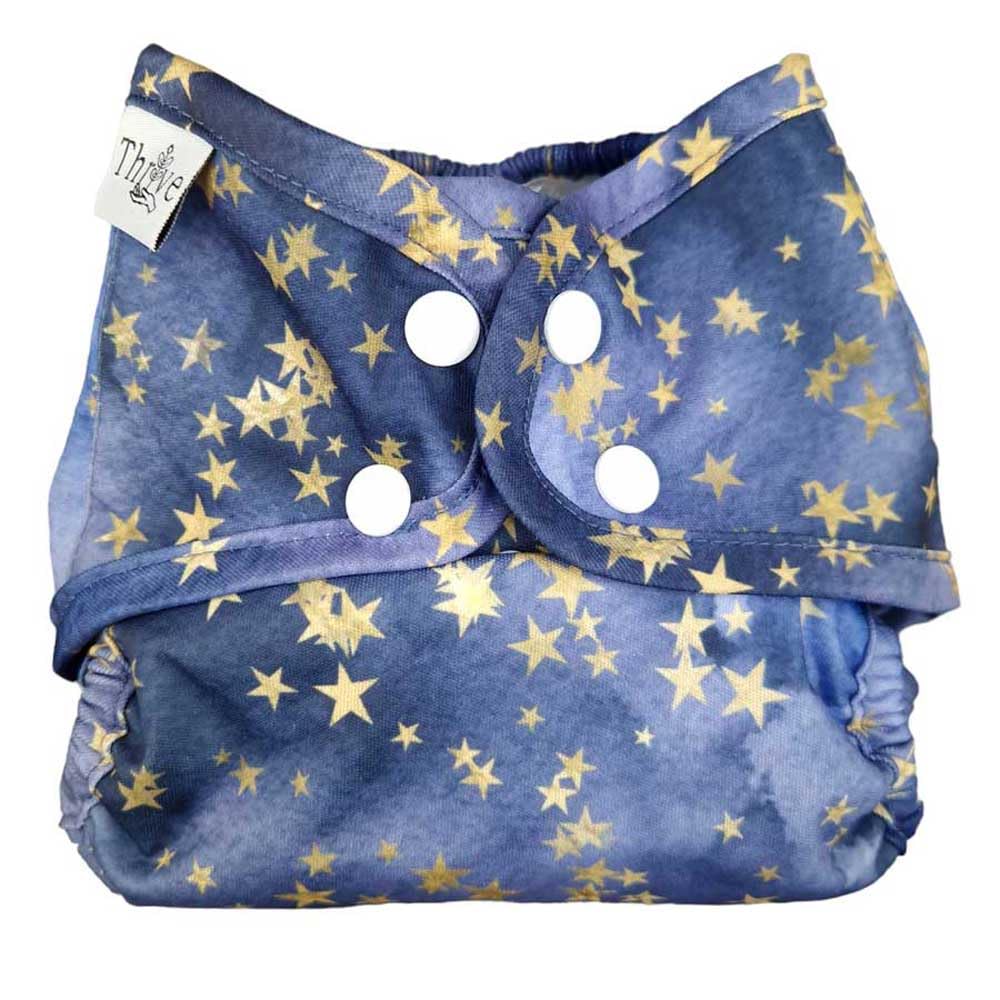Canopy Thrive Reusable Nappy Cover, One Size 10-40 lbs, Double Gusset Design (Stardust)