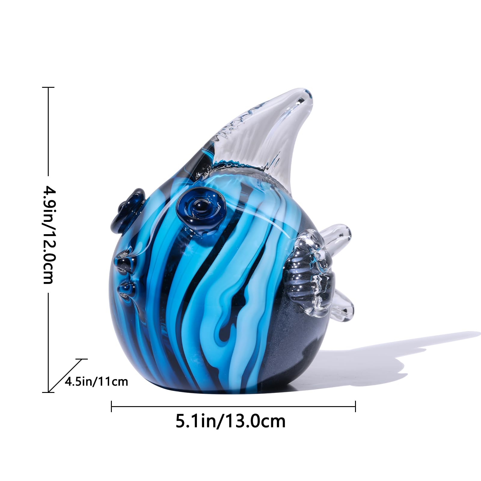 魚型ガラス容器 ＊透明 青色尾びれ 魚型ガラス容器 ＊透明 青色尾びれ 魚型ガラス容器 中型 透明 青色