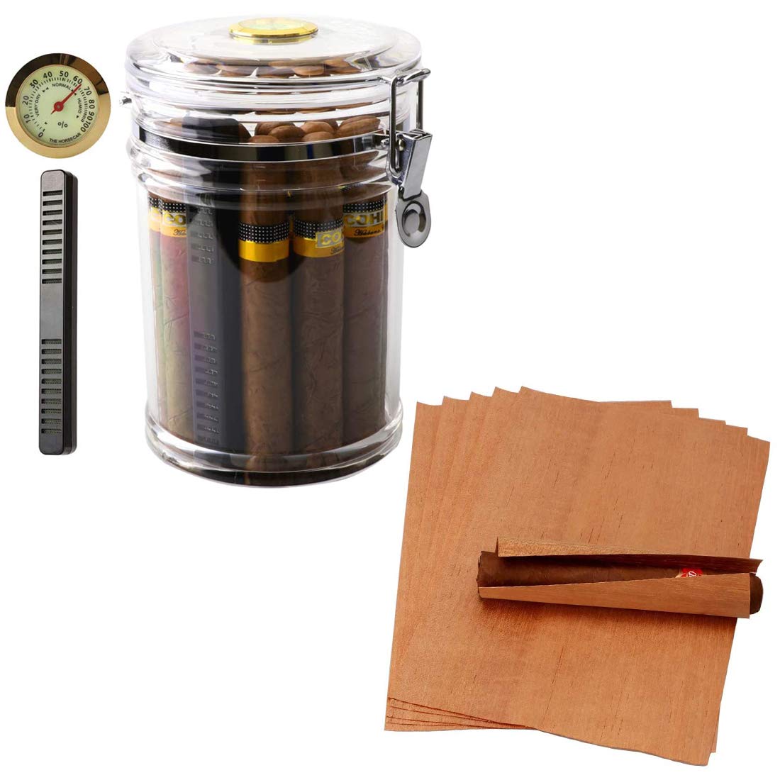 Buy XIFEI Acrylic Humidor Jar and Cigar Companion Spanish Cedar Lumber