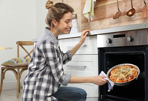 Miniatura 8 de Sartenes para pastel de aluminio de 9 pulgadas con tapa sartenes redondas desechables resistentes para almacenar hornear tartas recalentar y servir