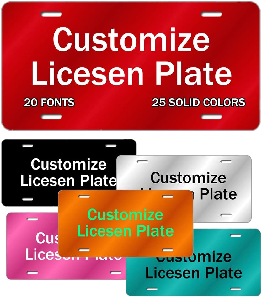 License Plate Frames, Make Your Own Text Custom License Plate Frame Holder, Message Designs Metal Decorative Customizable Personalized License Plate Frames for Cars : Automotive
