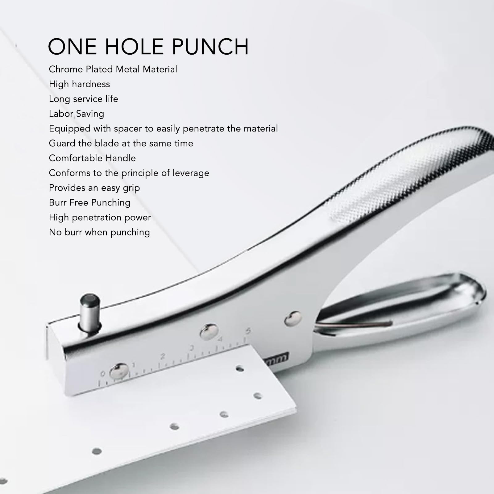 Perforatore a Foro Singolo, 3 mm Punzonatrice Portatile per Carta, Perforatrice Tascabile ad Alte Prestazioni, per Raccoglitori, Targhette, Carta, Scuola, Ufficio