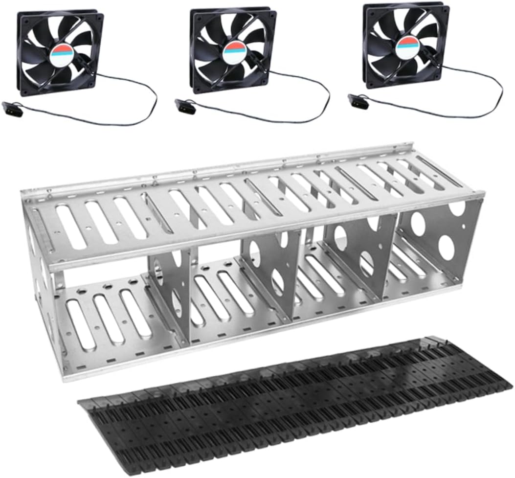 Gadpiparty 1set Hard Drive Cage Shockproof Multi-Layer External Storage Rack Fans for Enhanced Cooling Easy Installation Design for