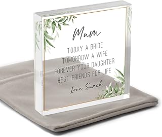 Beecreative Mother Of The Bride Thank You Gift - Mum Mam Mom Gift From Daughter - Eucalyptus Greenery Wedding Gift With Grey Bag