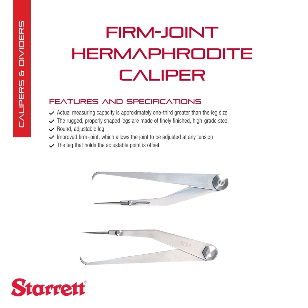 Starrett 243 – 6 hermafroditismo Articulación pinzas, acero, Flat Pierna, 0 – 6 "Rango
