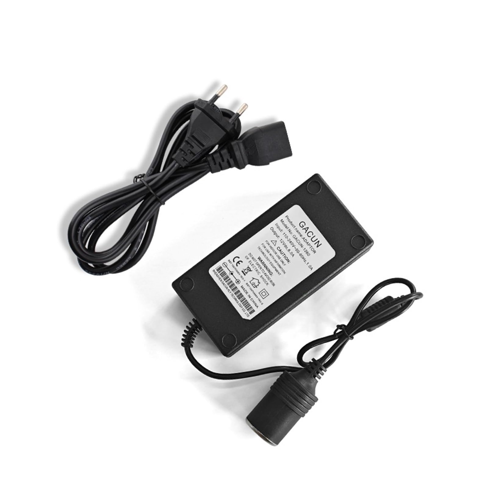 Adaptador de Corriente de 220V a 12V 6A for Encendedor de Cigarrillos de Coche, convertidor de Cargador de 220V a 12V 72W, Piezas for el hogar EE. UU./UE (Color : EU Plug)