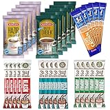 Instant International Coffee Variety Sampler Pack – 30 Single Serve Sticks, 6 Flavors – Turkish Coffee, Hazelnut, 3 in 1, Ottoman Dibek, Mastic Gum & Milky – Hot or Iced Instant Mix