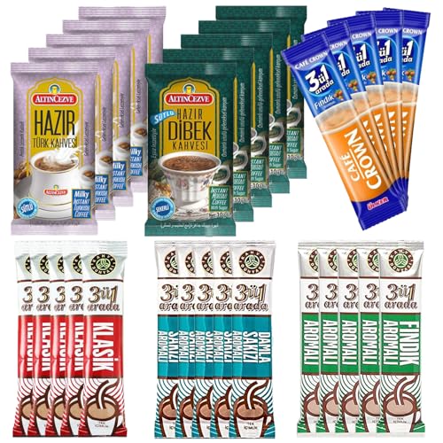 Instant International Coffee Variety Sampler Pack – 30 Single Serve Sticks, 6 Flavors