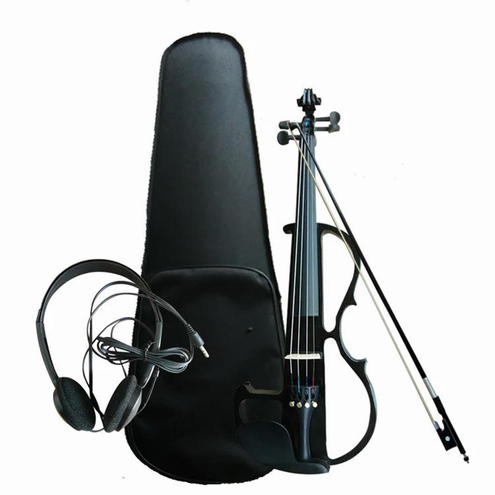 Atuendo De Violín Violín eléctrico 4/4 3/4 1/2 Sparkle principiantes instrumento de cuerda rendimiento de violín eléctrico profesional con caja (Color : Black 1/2)