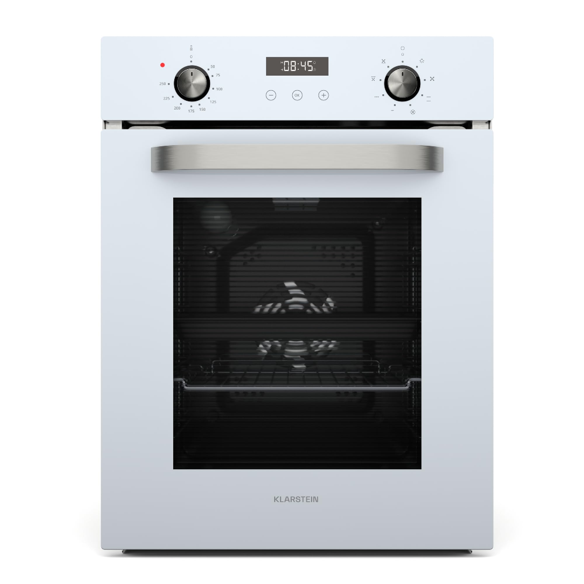 Klarstein SmartSlim Four Encastrable 45 cm - 49 L, 9 Fonctions, Minuterie Numérique, Nettoyage à la Vapeur, Gril Ventilé, Classe Énergétique A, Verre Trempé Noir