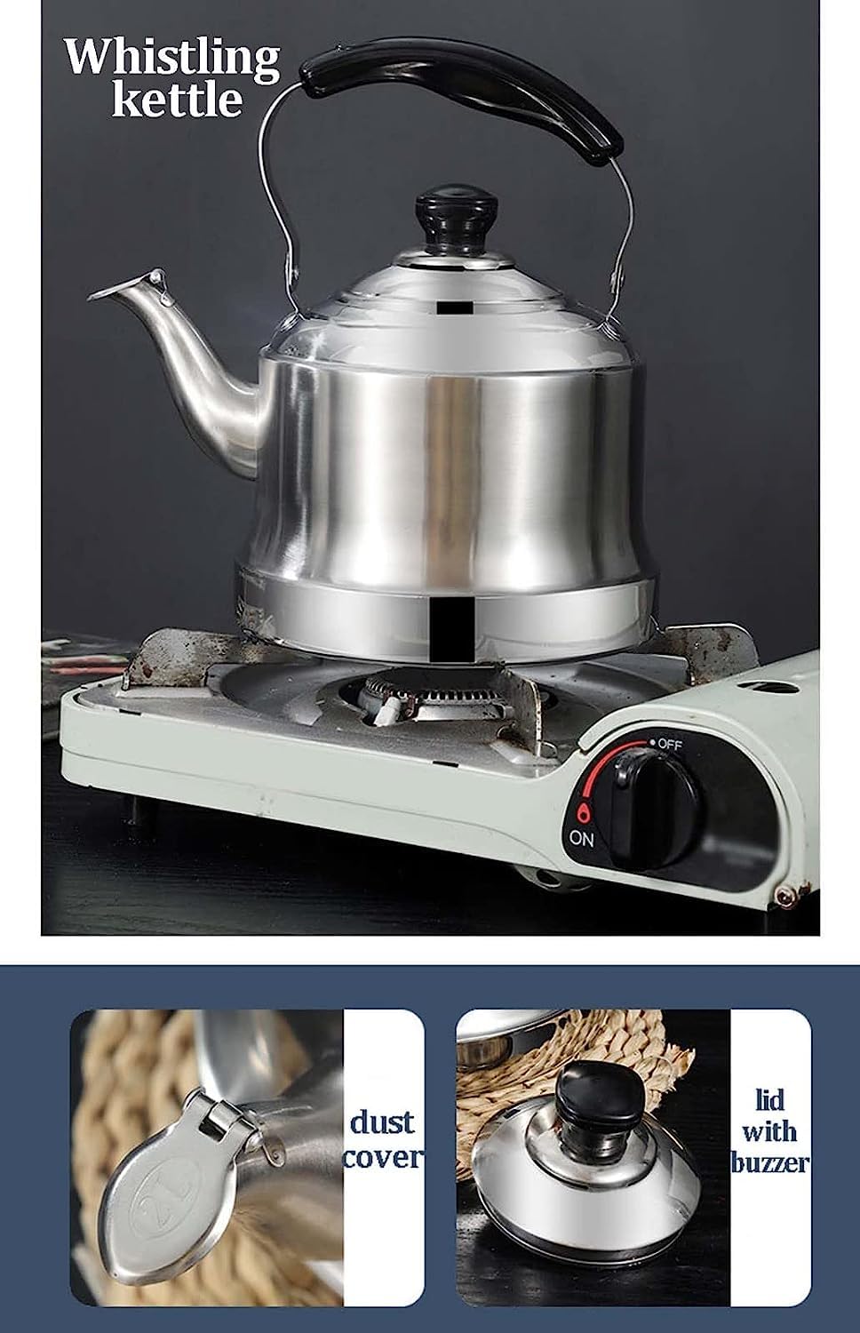 Czajnik z Gwizdkiem 304 Czajnik Ze Stali Nierdzewnej Czajnik Czajnik Uniwersalny Czajnik Czajnik Kuchenka Indukcyjna Kuchenka Gazowa Gwizdanie Czajnik Czajnik Kuchenek(1.5L)