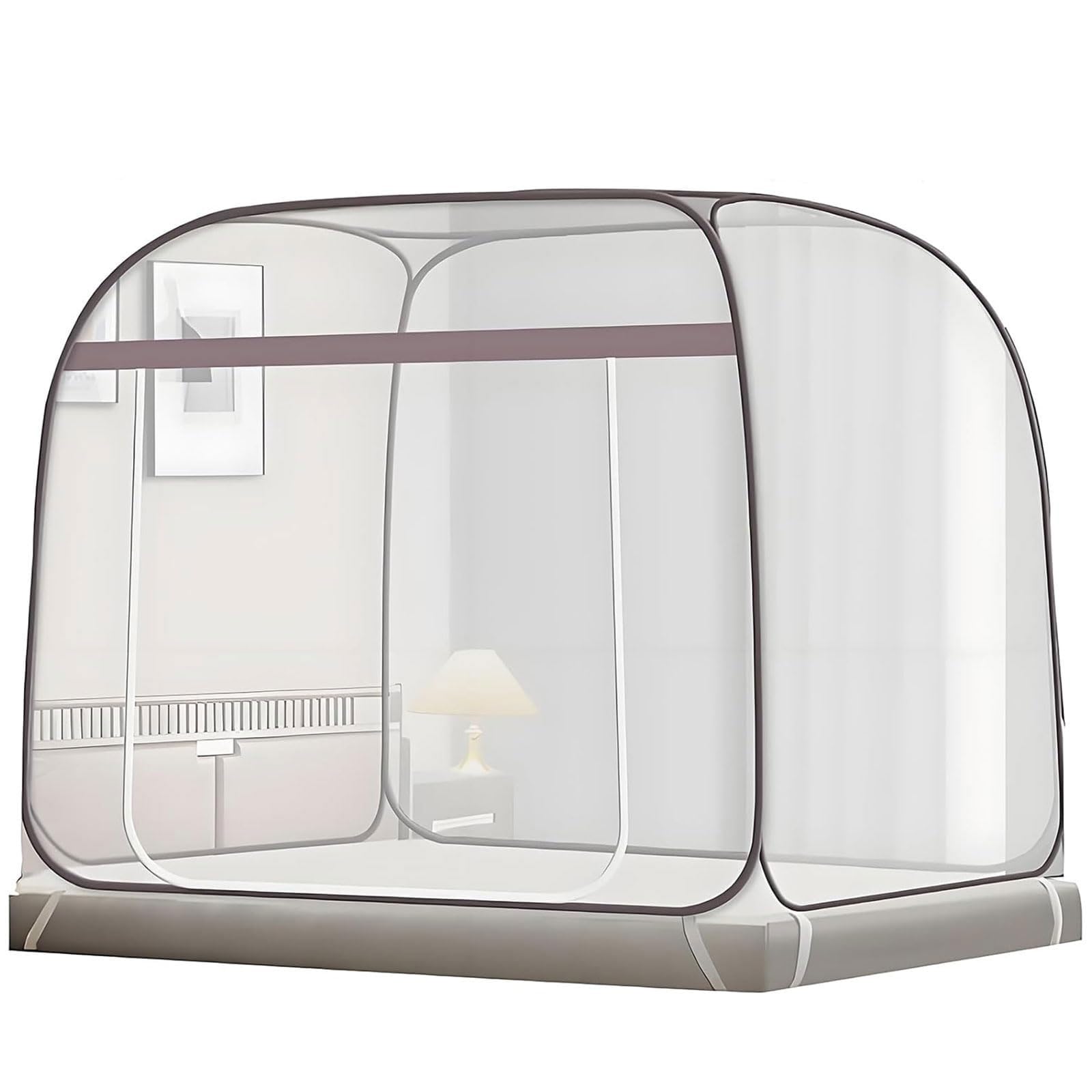Pop-Up Mosquito Net for Beds, Portable Folding Mosquito Netting, Double Door Travel Mosquito Tents, Free Installation Bed Tent, Crib Netting Yurt Canopy Nets for Baby Adult Bedroom (180*200*150cm)