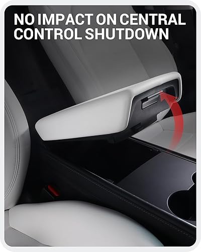 Miniatura 13 de BASENOR Funda para consola central mejorada para Tesla Modelo Y Modelo 3, funda de reposabrazos de TPU antideslizante, accesorios interiores