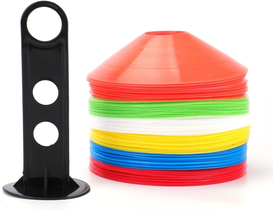 Lot De 100 Plots D'Entraînement Football - Cônes Marquage Multicolores Pour Foot Et Sports