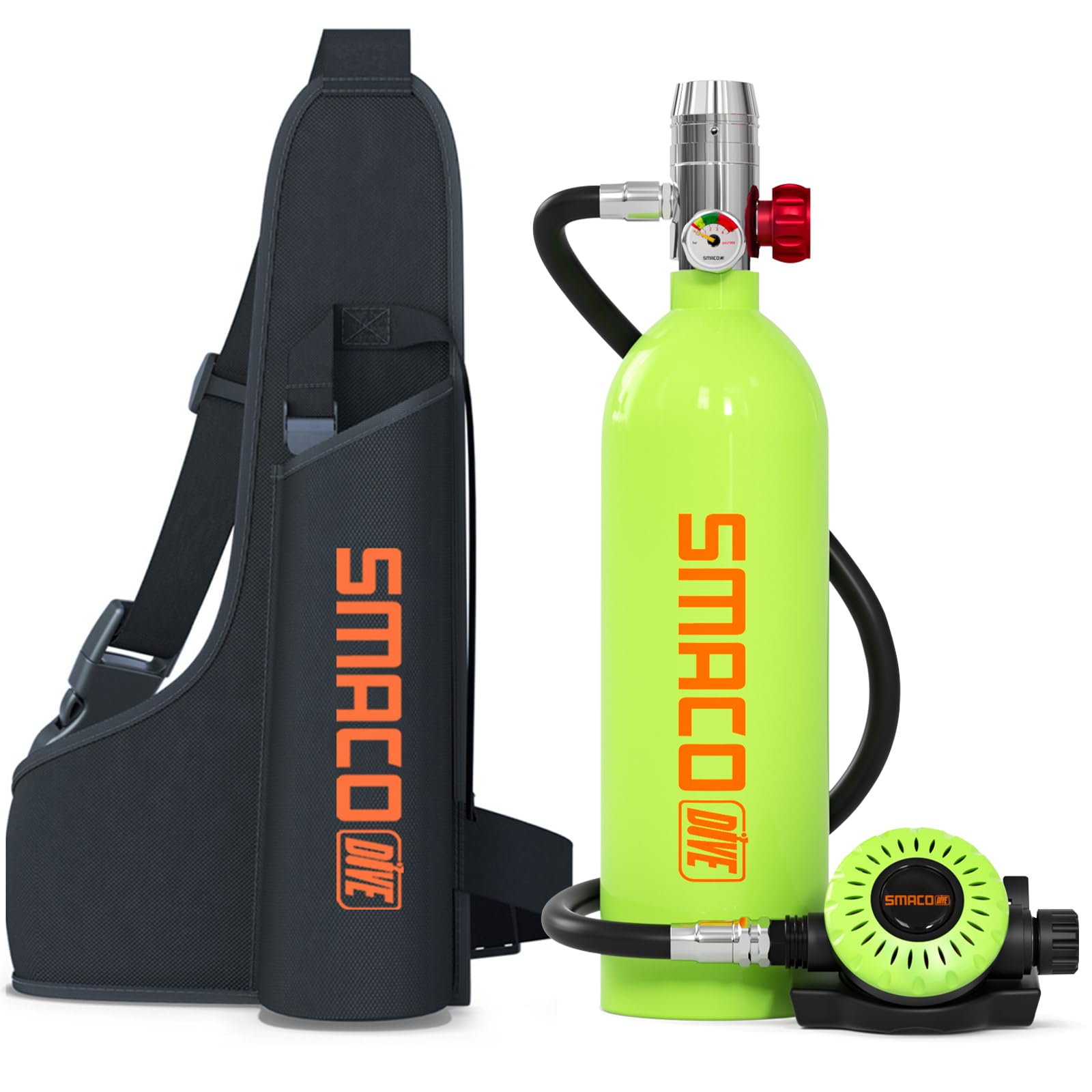 SMACO Botella de Buceo Equipo de Respiración Subacuática Botella de Buceo 1L de Buceo Cilindro de Oxígeno de BuceoComo Fuente de Gas de Respaldo/Rescate de Emergencia Serie S400