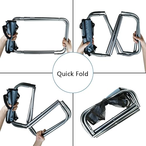 Miniatura 6 de AOUTACC Taburete plegable portátil ultraligero para acampar al aire libre, pesca, senderismo, mochilero, viajes (XL 13 x 14 x 15 pulgadas L 11.8 x