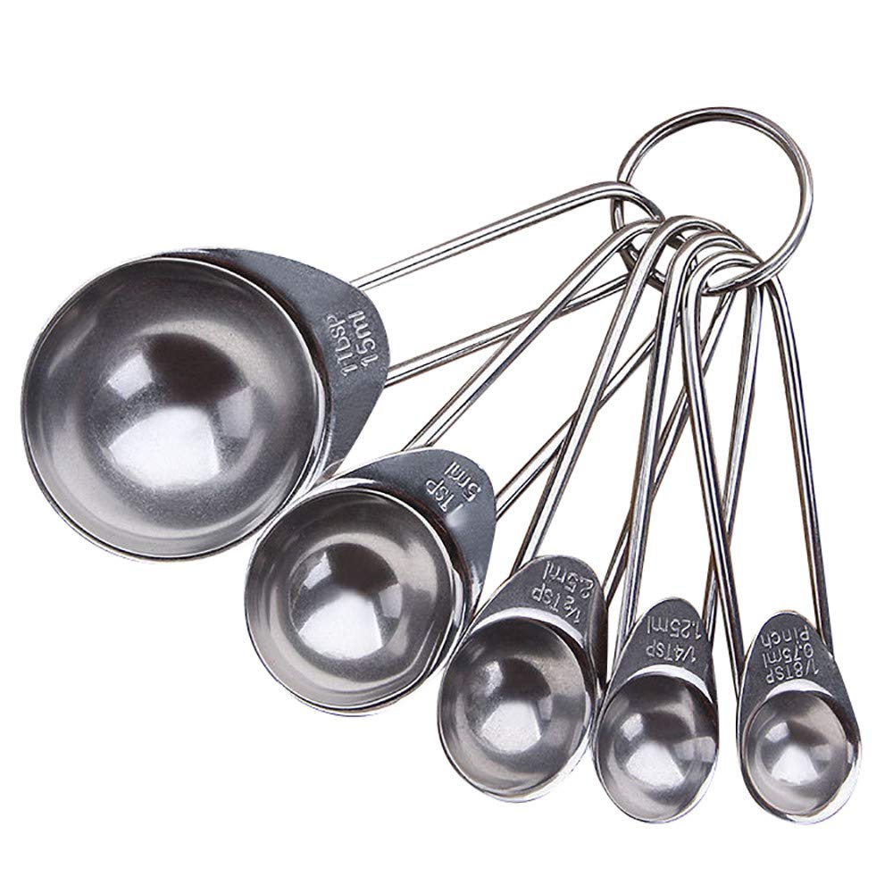 Cucchiai Dosatori in Acciaio Inossidabile, Tazze da Cucina, Cucchiaini, Utensili, Utensili da Cucina, Manico in Acciaio Inossidabile Pp, Gadget da Cucina