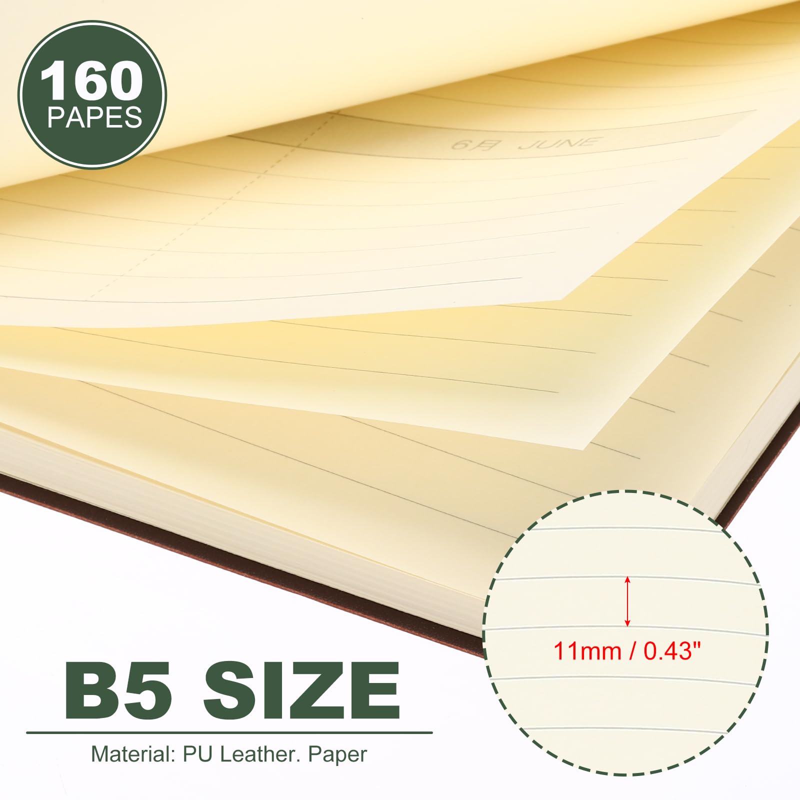 PATIKIL 6.9x9.8 Inch Lined Journal Notebook - Image 2