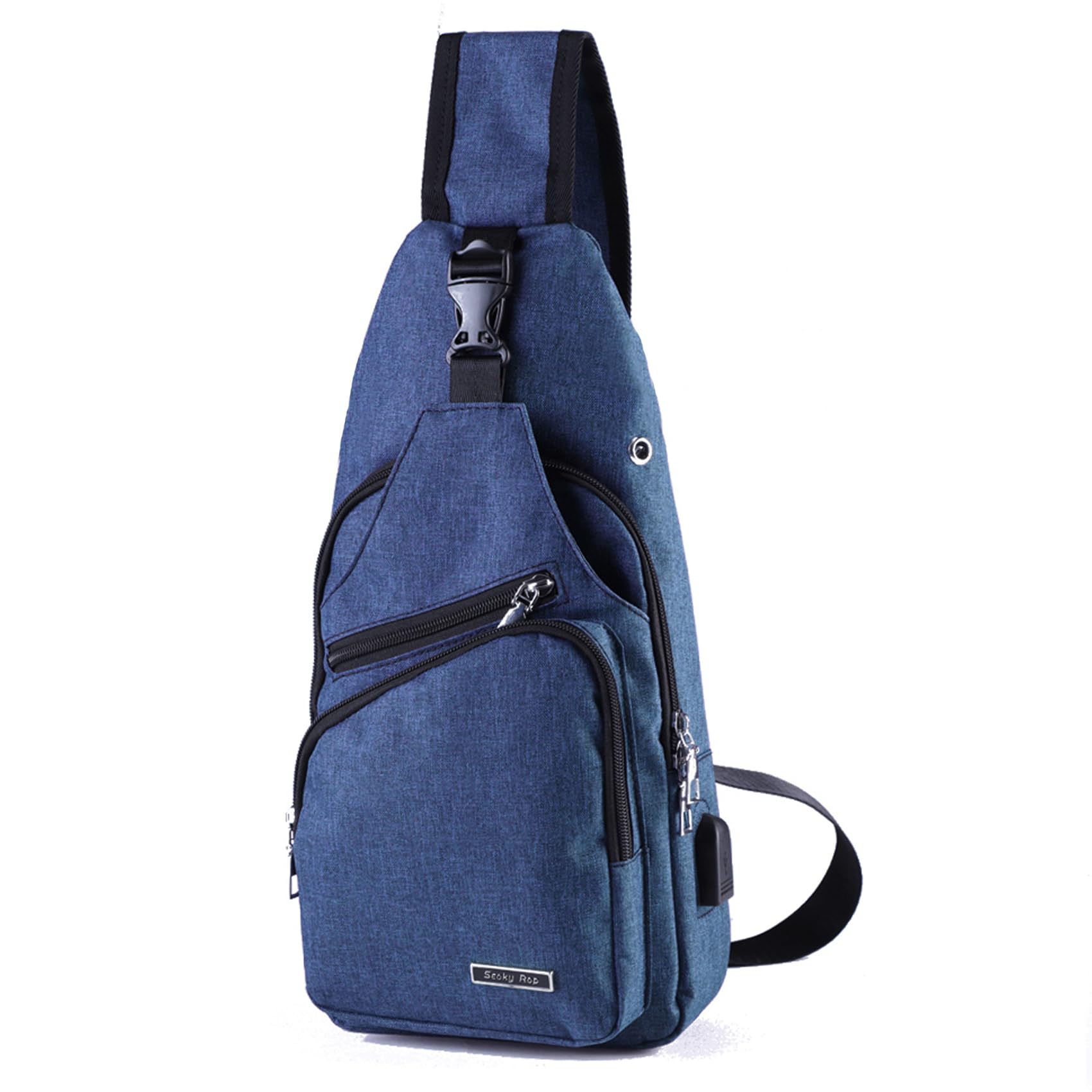 Seoky Rop Men Women Sling Backpack Anti Theft Crossbody Shoulder Chest Bag with USB Charging Port