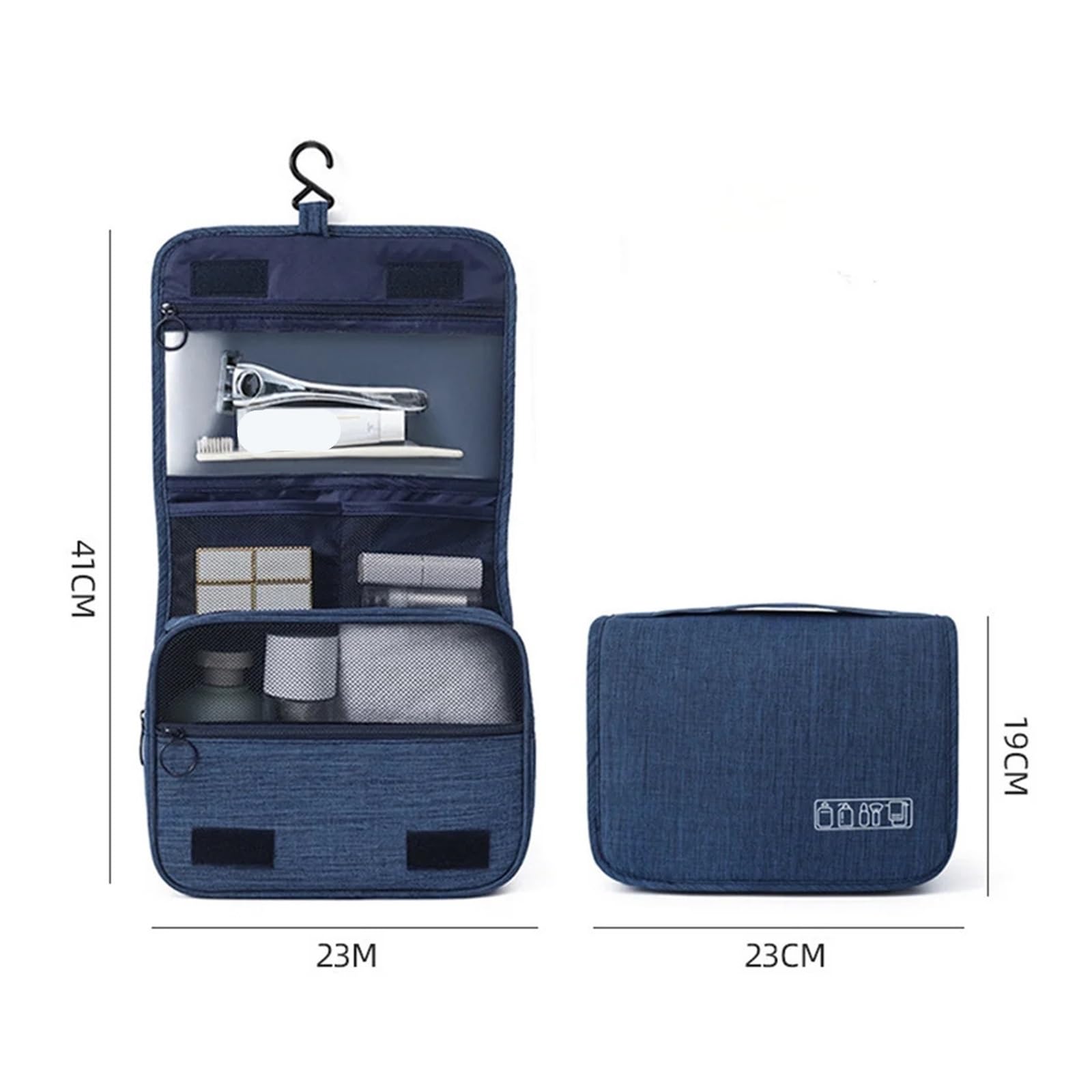 Neceser De Viaje Neceser portátil con gancho colgante impermeable for mujer, bolsa de almacenamiento de cosméticos for baño, estuche de maquillaje de viaje de gran capacidad for hombre Para Viajar(Gre