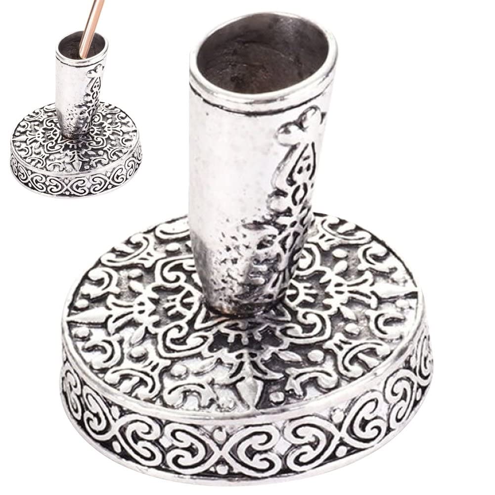 Stakee Vintage Feather Pen Stand Insertion Pen Holder Metal Round Pen Base European Style Pen Holder Home Office Supplies