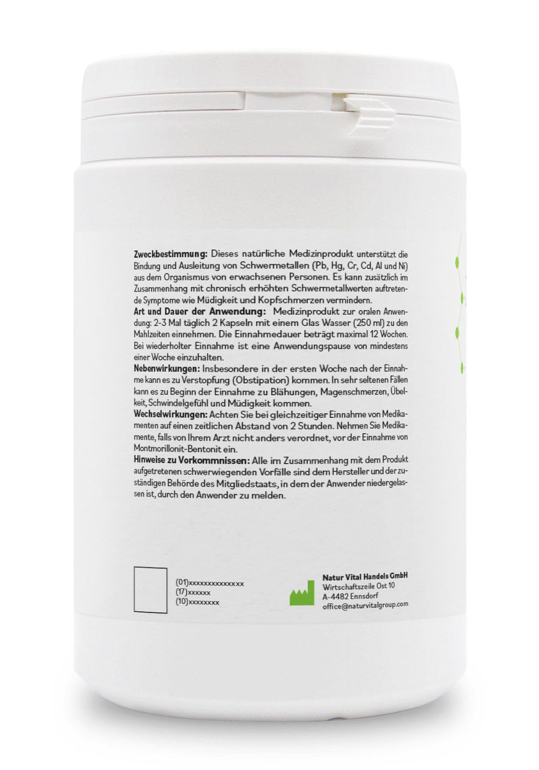 Bentonit MED 600 Detox-Kapseln, von Ärzten empfohlen