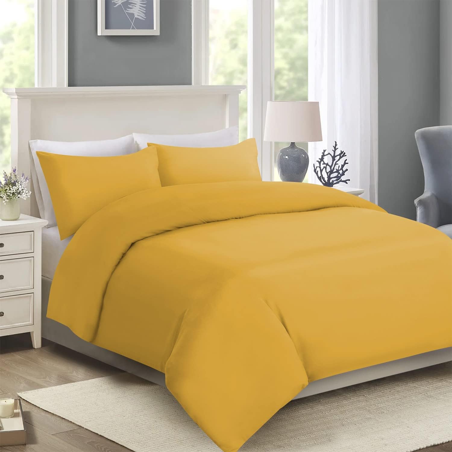 Imperial Rooms King Size Duvet Cover Sets Brushed Microfiber 3 PCs