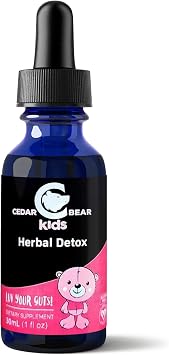 Cedar Bear Herbal Detox for Kids is a Liquid Herbal Supplement that Helps the Immune System & Protects Organs that are Often affected 1 fl oz / 30 ml