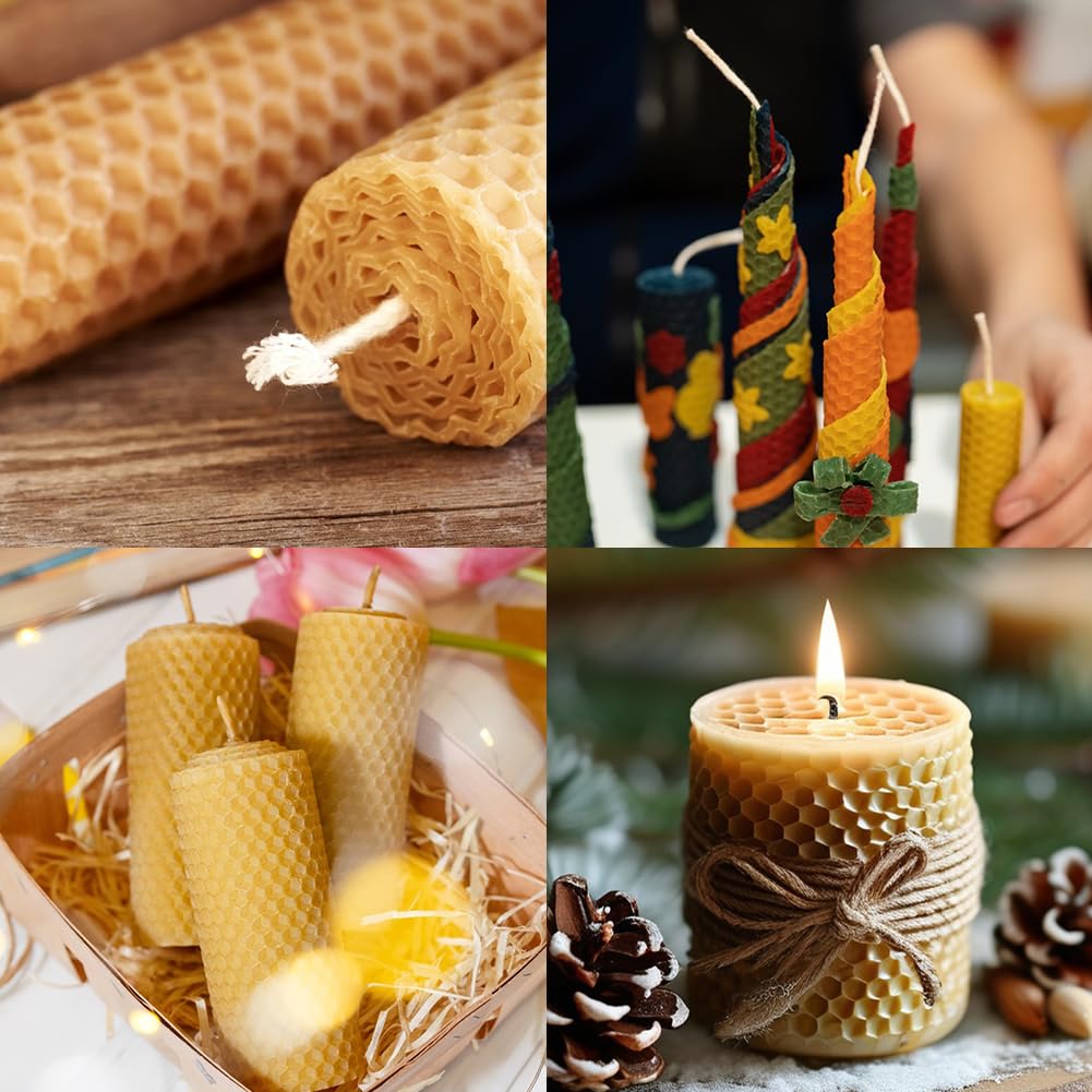Fogli Di Cera D'Api Per Candele - 12 Colori 20x20cm, Set Fai Da Te - Foto 2