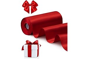 FAKILO Red Satin Ribbon: 6" x 22yd for Occasions