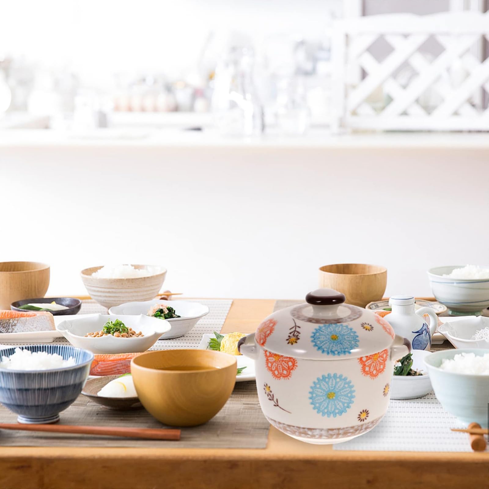Kubek do zupy z pokrywką, ceramiczna miska do gotowania na parze i