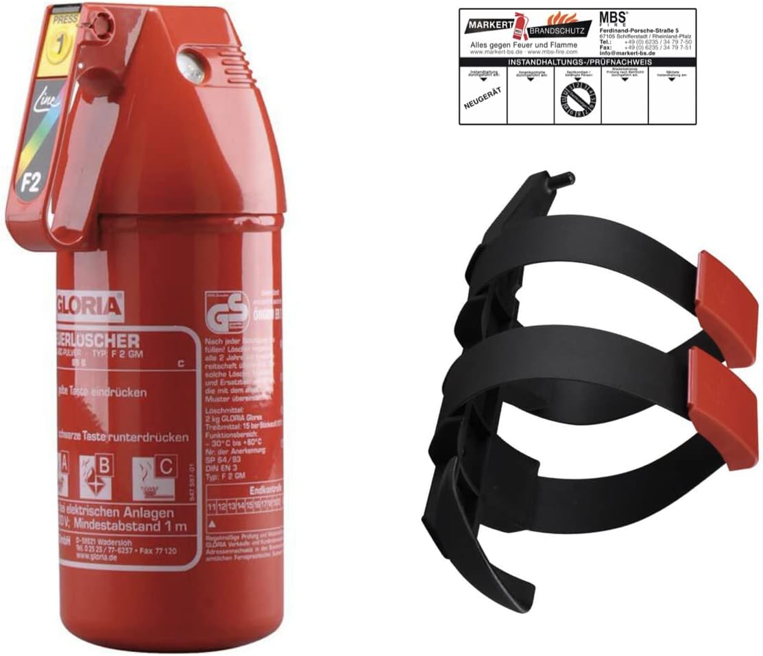 GLORIA 1403.0000 Extincteur 1kg, Poudre Sèche, ABC, -30 60Celsius pas