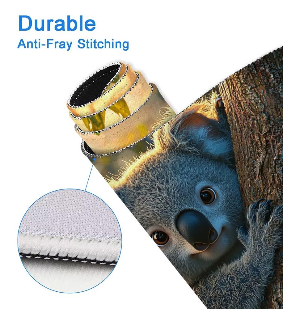 Podkładka pod mysz do gier, duża podkładka pod mysz XXL 1000 x 500 x 3 mm do rąk ze zszytymi krawędziami, podkładka pod mysz do gier XXL Koala wodoodporna antypoślizgowa do PC, akcesoria biurowe, do