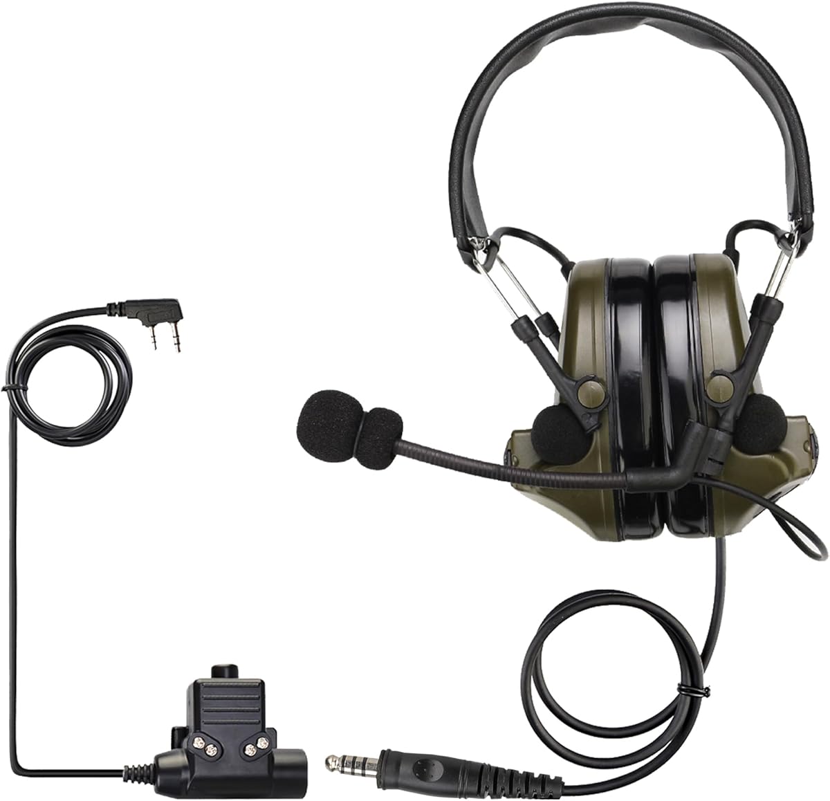 Retevis EHK007 Tactical Headset, Noise Reduction,Electronic Pickup, Walkie Talkie Headset 2 Pin for Retevis RT27 RT22 H-777, Compatible with Baofeng UV-5R Two Way Radios, for Airsoft Hunting(1Pack)