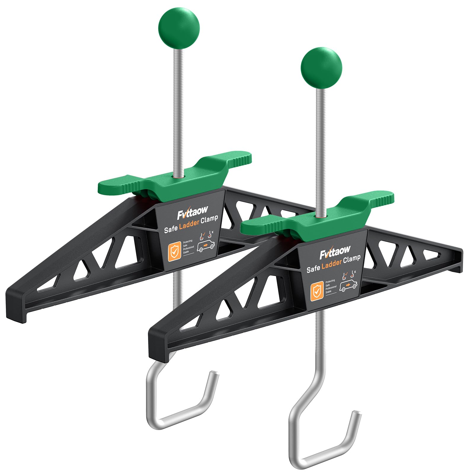 Fvttaow Ladder Clamps, Ladder Roof Rack Clamps 2 Pack, Ladder Clamp Built in Lock Ladder Bracket for Roof Rack Ladder Clamp,Green