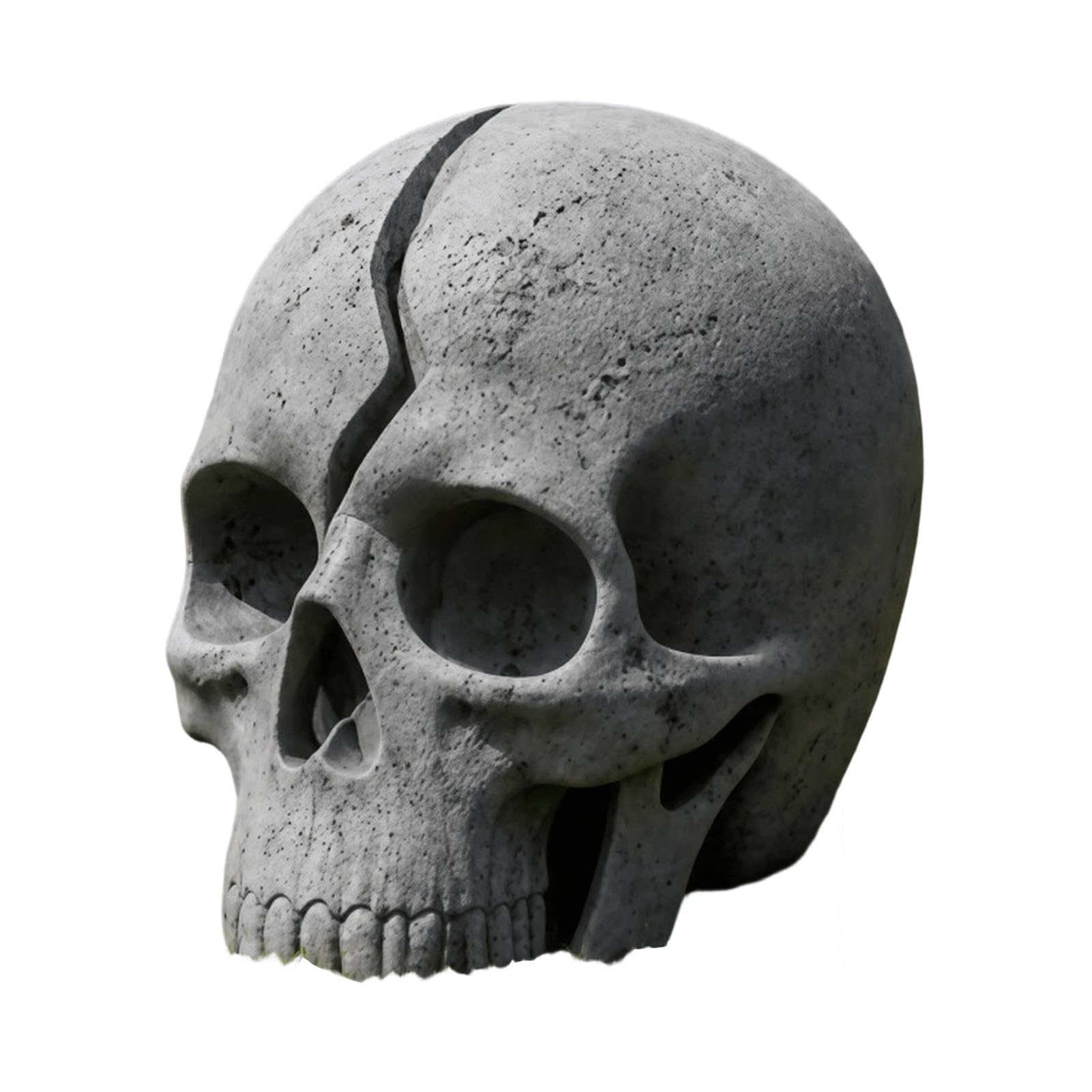 RetroNest Solar Garden Light Cracked Skull Outdoor Halloween Yard Decor
