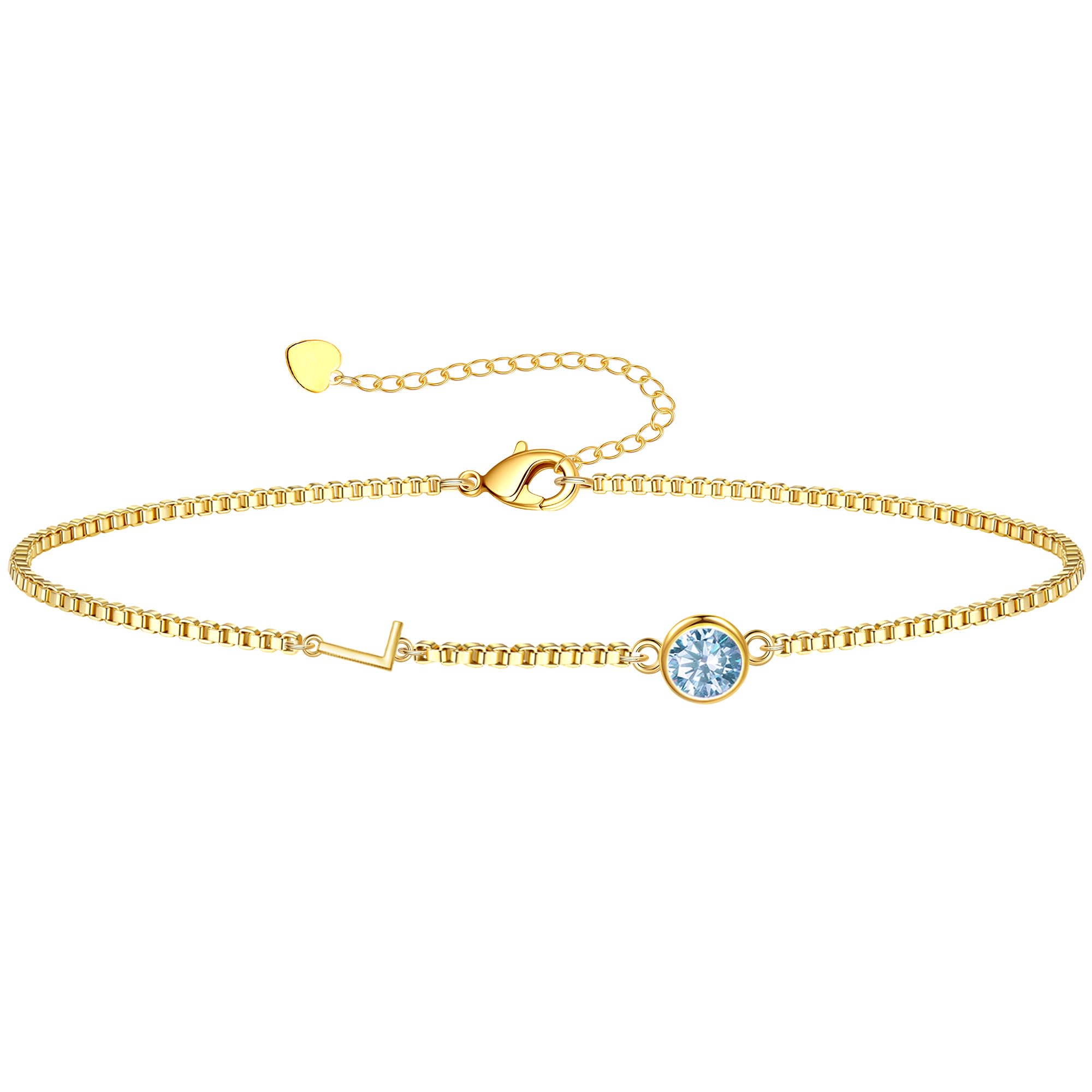 Birthstone Bracelets for Women, Initial Bracelet Teen Stocking Stuffers Birthday Gifts for Teen Girls Initial Bracelet Trendy Letter A-Z Dainty Bracelet 21st 30th Mom Birthday Gift Birthstone Jewelry
