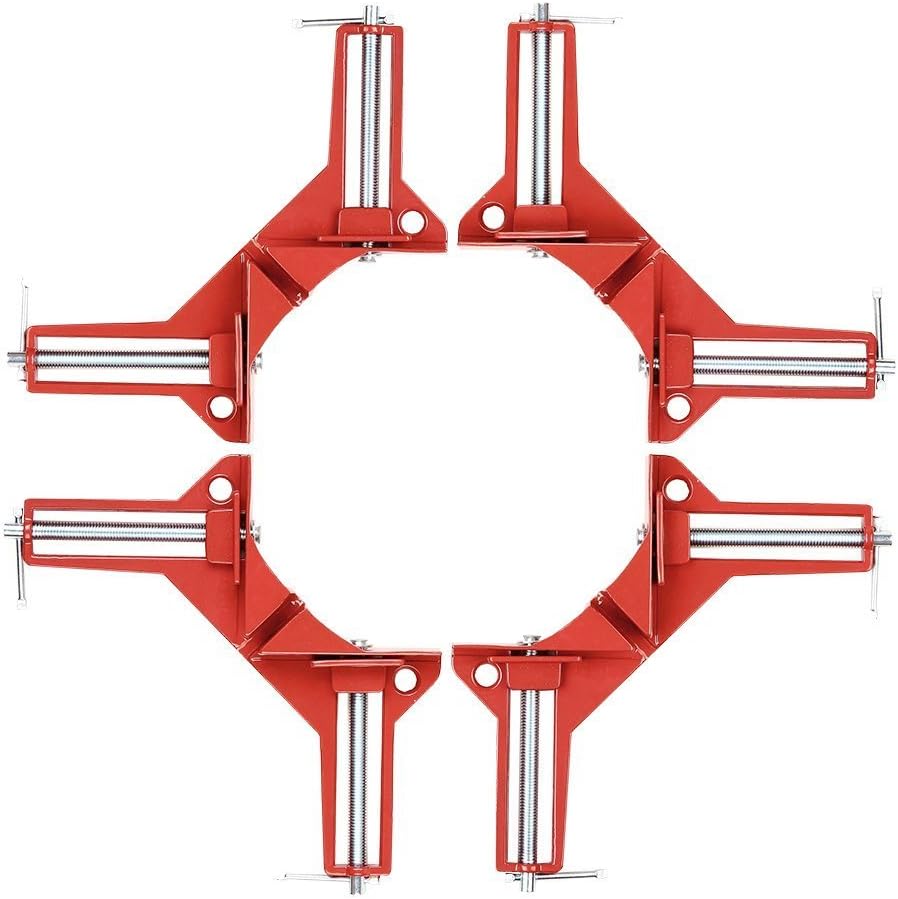 90 Degrees Right Angle Clamp 3in Corner Clamp Picture Holder Woodworking Holder(Pack of 4)