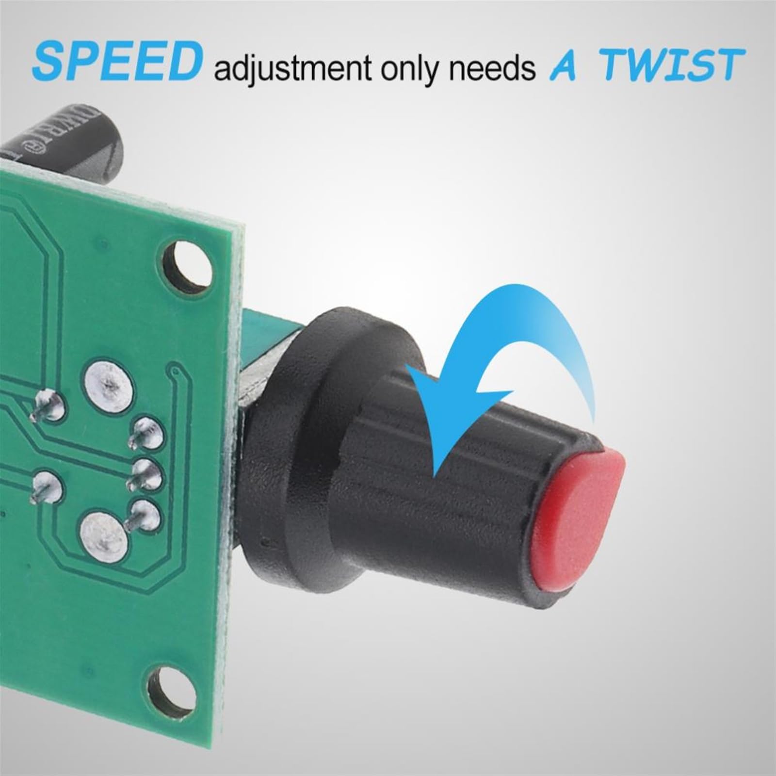 MOBYAT DC 1,8 V 3V 5V 6V 12V 2A PWM Controlador de Velocidad del Motor Interruptor de Control de Velocidad del Motor de bajo Voltaje PWM 0-100% Unidad Ajustable 1 Uds