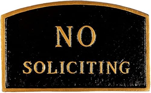 Montague productos Metal sp-10l-bg no Soliciting arco declaración placa, tamaño grande, color negro y dorado