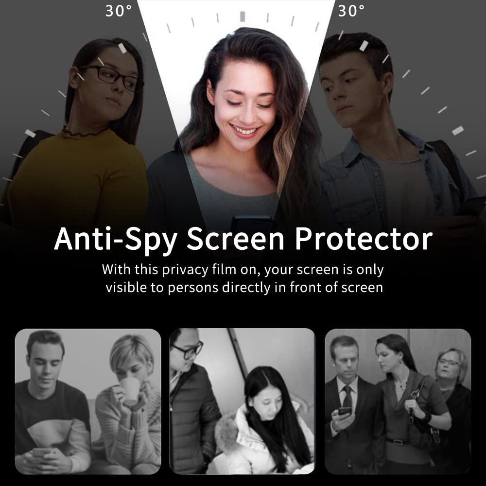 Yiunssy Pellicola Privacy Per IPhone 14 Pro (6.1'') – Vetro Temperato 2 Pezzi – Anti-Spy, 9H, Anti-Graffio, Senza Bolle – Con Kit Pulizia - 6