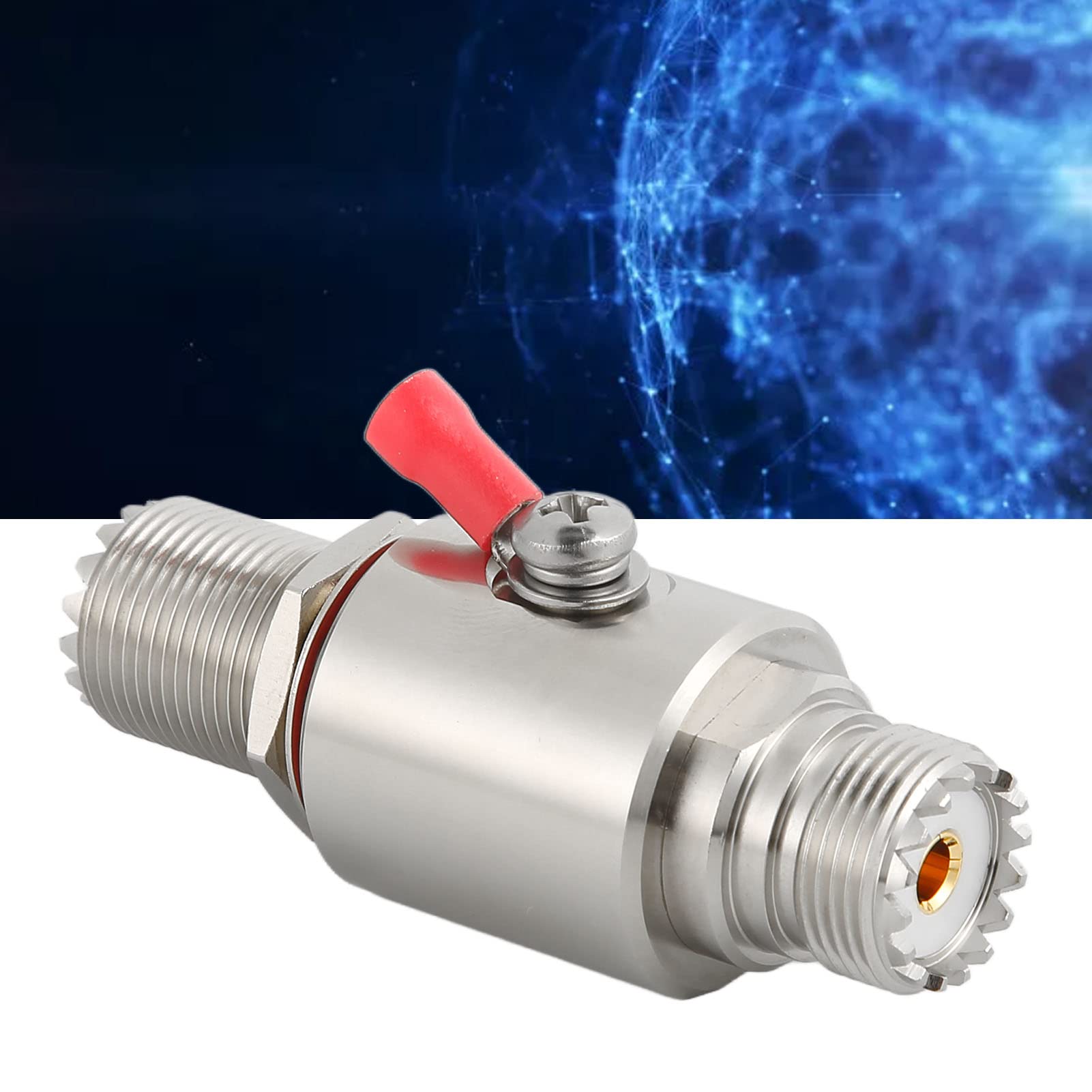 Diyeeni Arrestor, UHF Female to Female Bulkhead 50Ohm DC 3GHz Coaxial Protector, Replaceable 90v Gas Tube