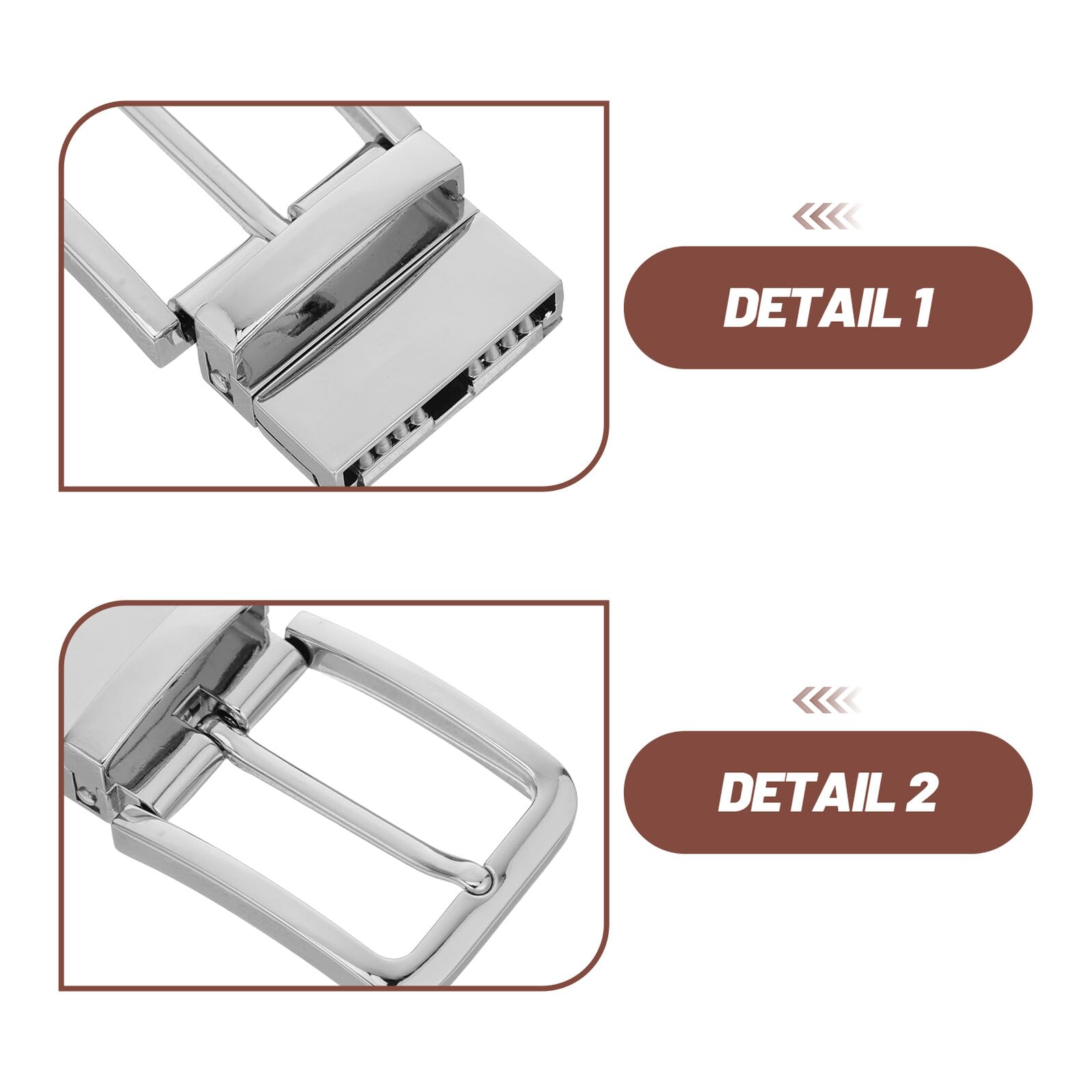 Zinc Alloy Reversible Belt Buckle Clip Replacement for Men Wide Strap Single Prong Metal Waistband Fastener for Business And Casual Wear