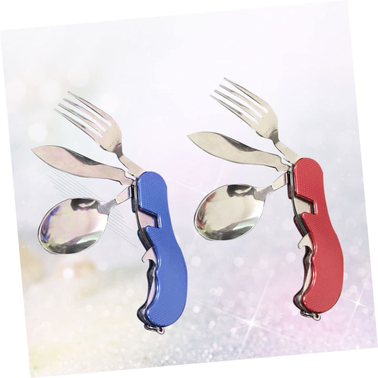BESPORTBLE 3 Set stoviglie pieghevoli portatili chiudibili pieghevoli posate da viaggio posate da campeggio bacchette cucchiaio forchetta Multifunzione