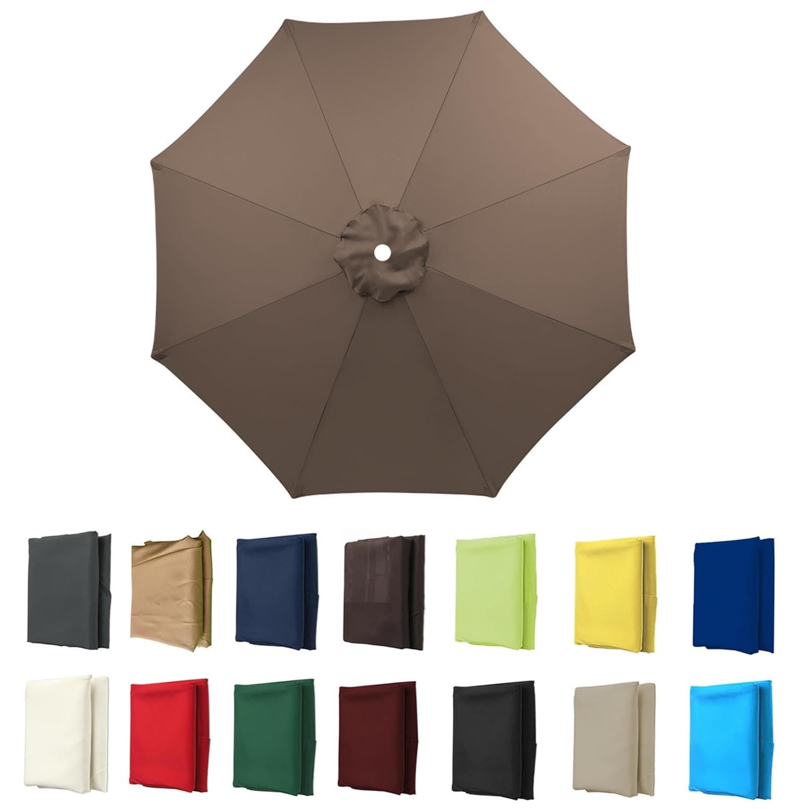 Blgvgklpnt Khaki C 2M-3.5M Replacement Parasol Canopy, Umbrella Replacement Fabric, Upf 50+ Garden Parasol Replacement Canopy, Outdoor Replacement Fabric, 6/8 Rib For Garden Umbrella (,6Ribs:3.0m/9.8Ft)
